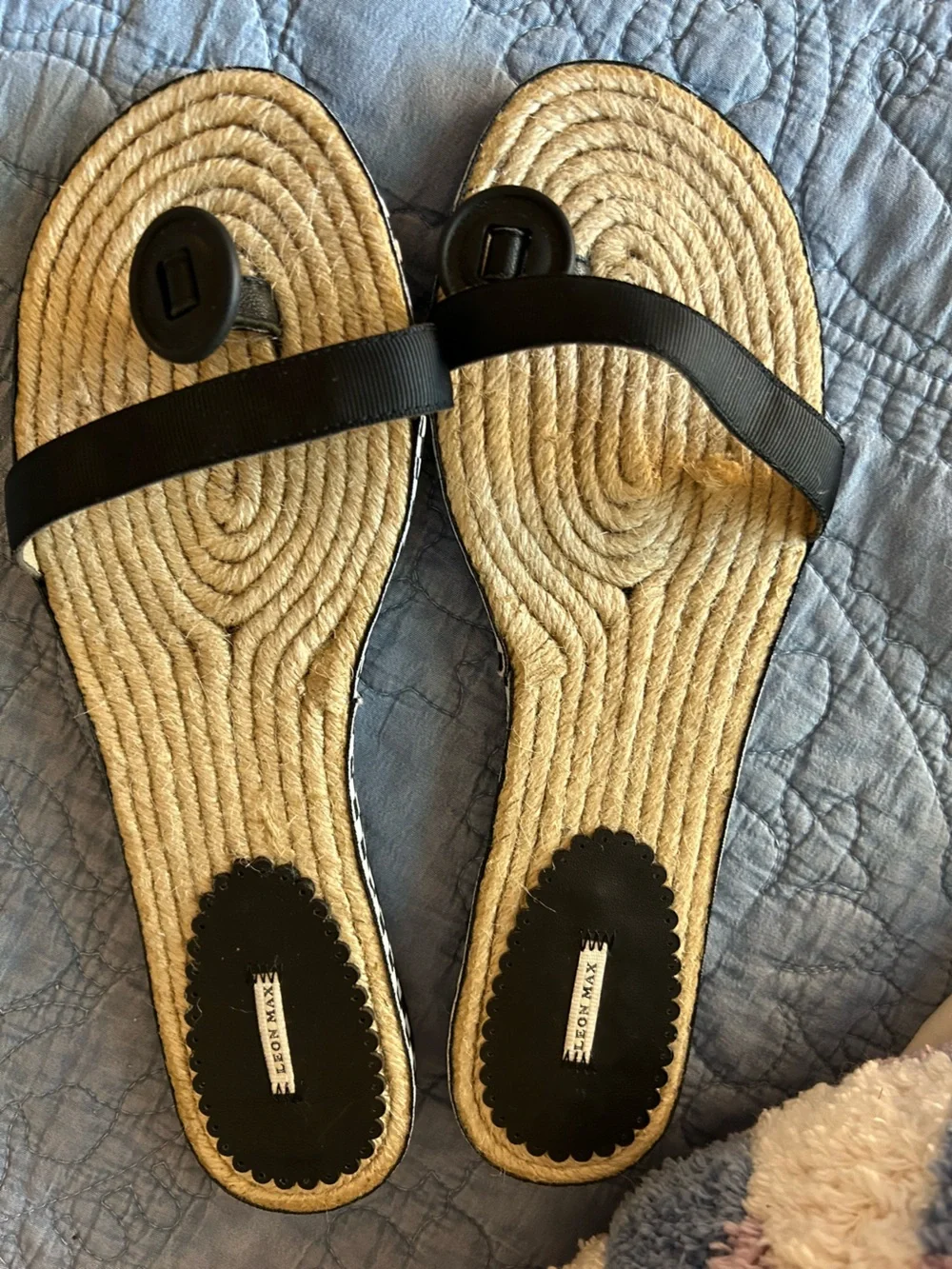 Summer Sandal Sale! Leon Max Espadrille Sandals w Black & White Check Detail